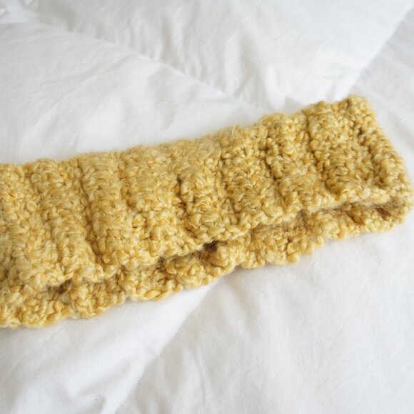 Handmade Mustard Yellow Knit Winter Ski Headband Ear Muff Cowl - Picture 6 of 8